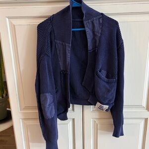 Women's Free People Blue Knit Cardigan